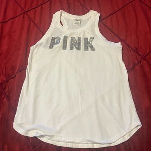 PINK Victoria’s Secret bling sequins silver tank top